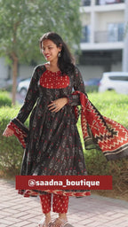 Blue Ikkat Anarkali Set