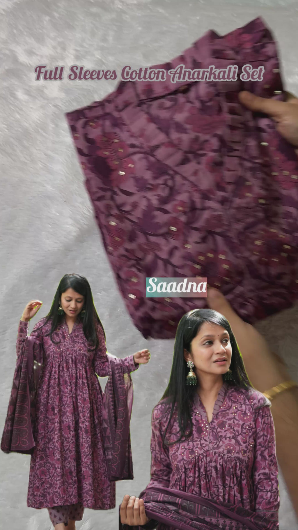 Full Sleeves Anarkali Set