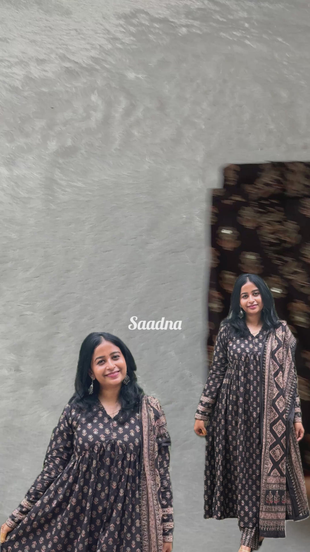 Black Alia Cut Anarkali Set
