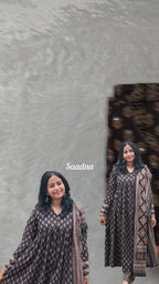Black Alia Cut Anarkali Set
