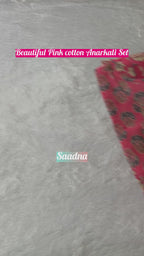 Pink cotton Anarkali set