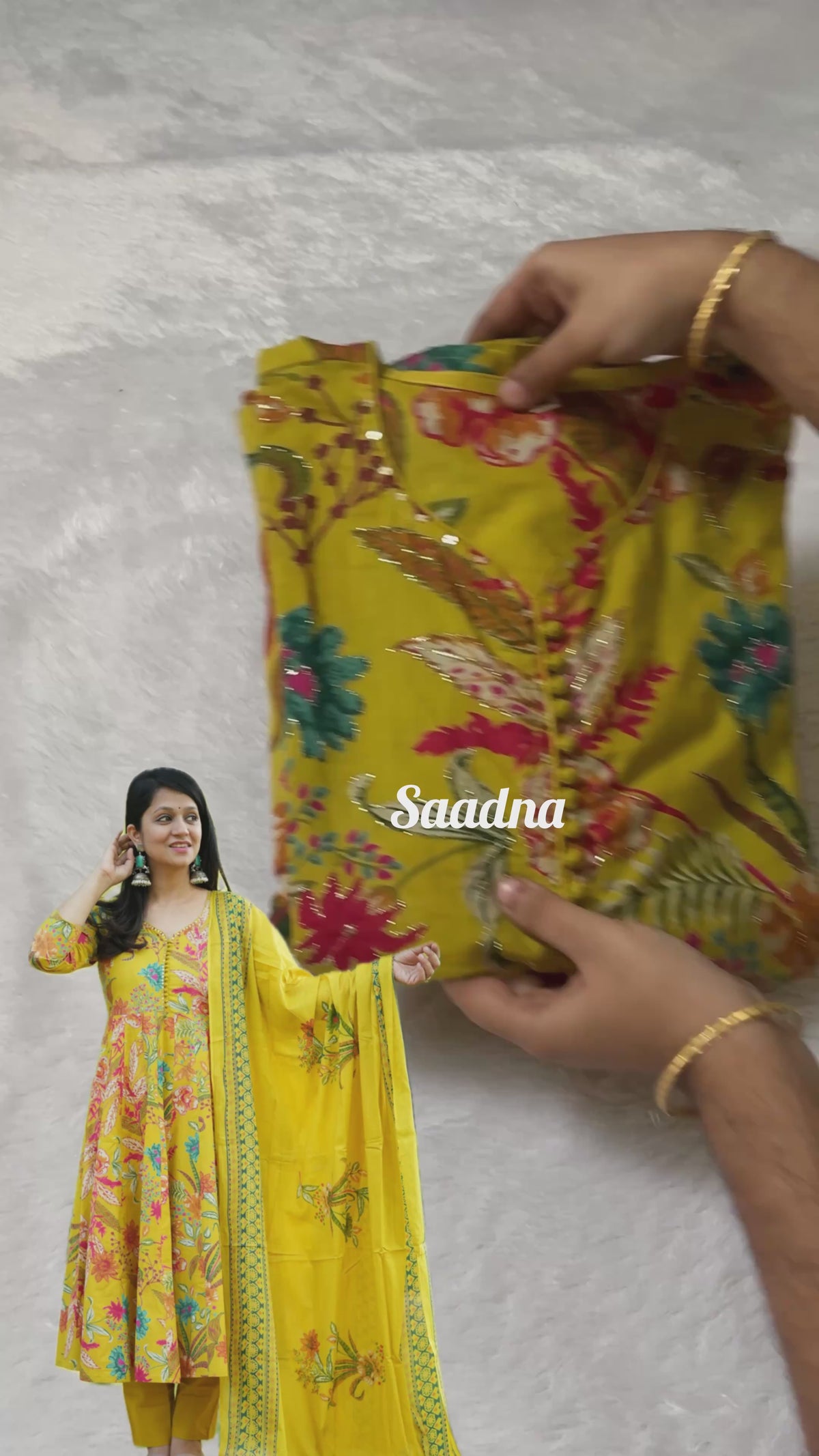 Mustard Anarkali Set