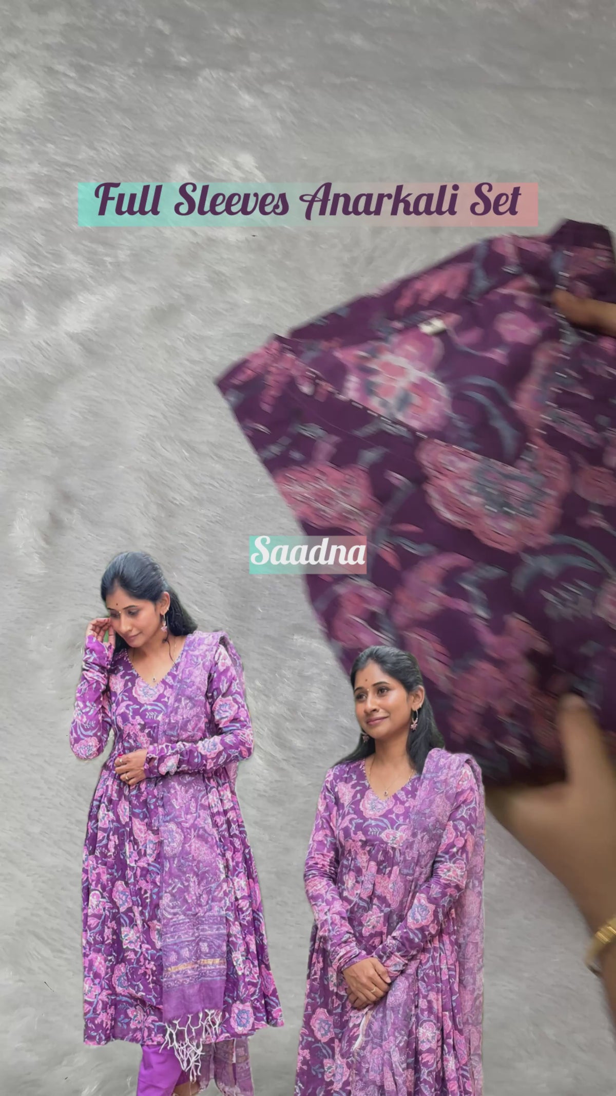 Plum Alia Cut Anarkali Set
