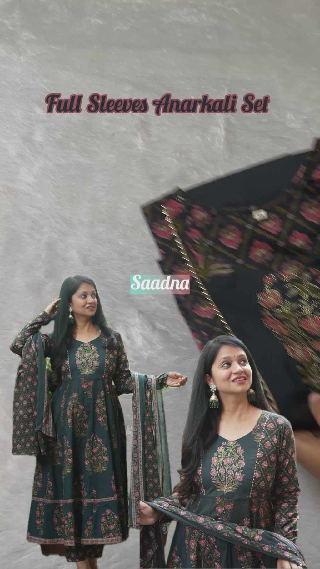 Bottle Green Anarkali set