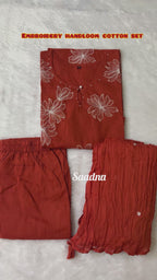 Embroidery Handloom Salwar Set -1