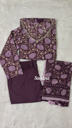 Wine Anarkali set