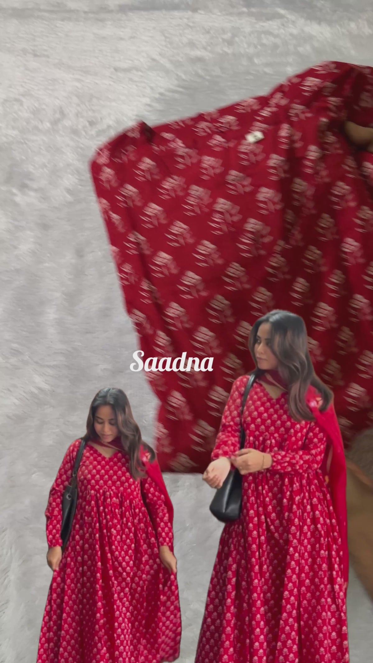 Red Anarkali set