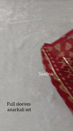 Red full sleeves Anarkali Set